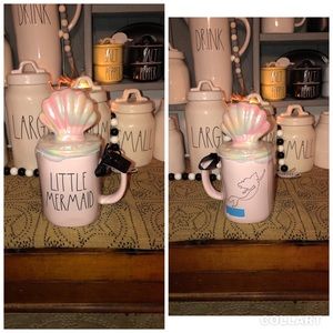 Rae Dunn LITTLE MERMAID Double Sided Disney Princess Mug with Seashell Topper